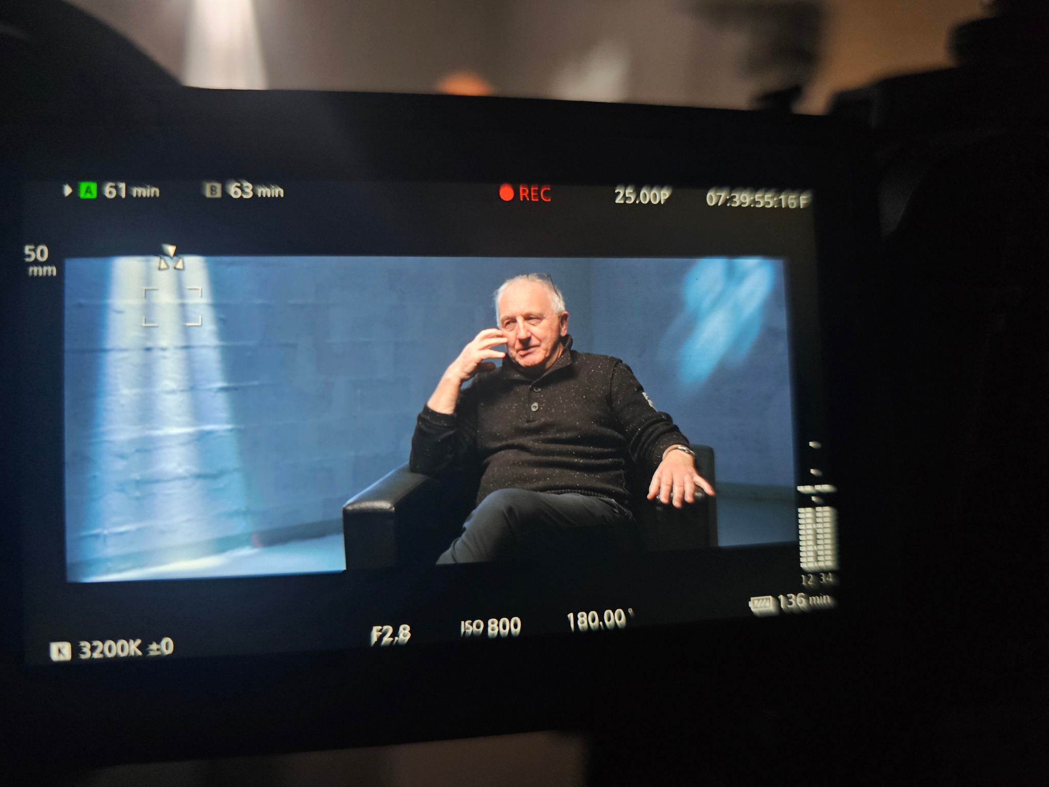 Moniteur de contrôle pendant un tournage